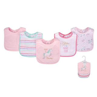 Buy pink-unicorn Hudson Baby 5pcs Interlock Bib