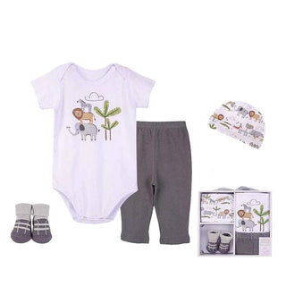 Buy safari Hudson Baby 4pcs New Born Baby Clothing Gift Set (0-6 Months)