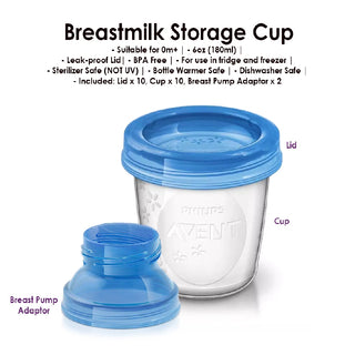 Philips Avent Breastmilk Storage Cup 180ml - 10pcs