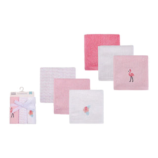 Buy flamingo Hudson Baby 6pcs Washcloths (10x10inch) (Woven Terry)