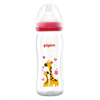 Buy giraffe-240ml Pigeon SofTouch™ Wide Neck Glass Nursing Bottle Animal - Bee/ Giraffe (160/240ml) (Promo)