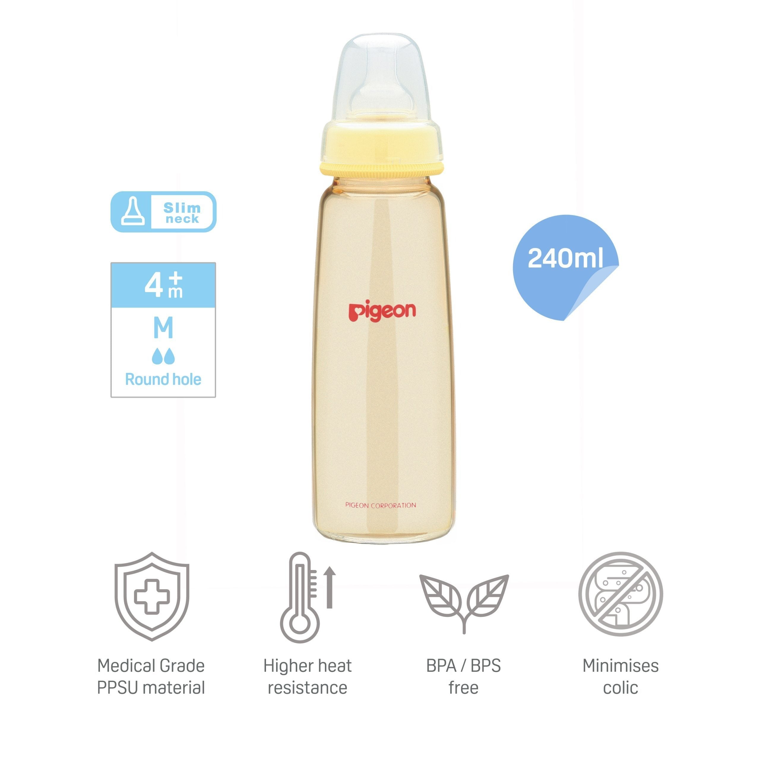 Pigeon Flexible Slim Neck Nursing Bottle PPSU (160ml/240ml) Baby