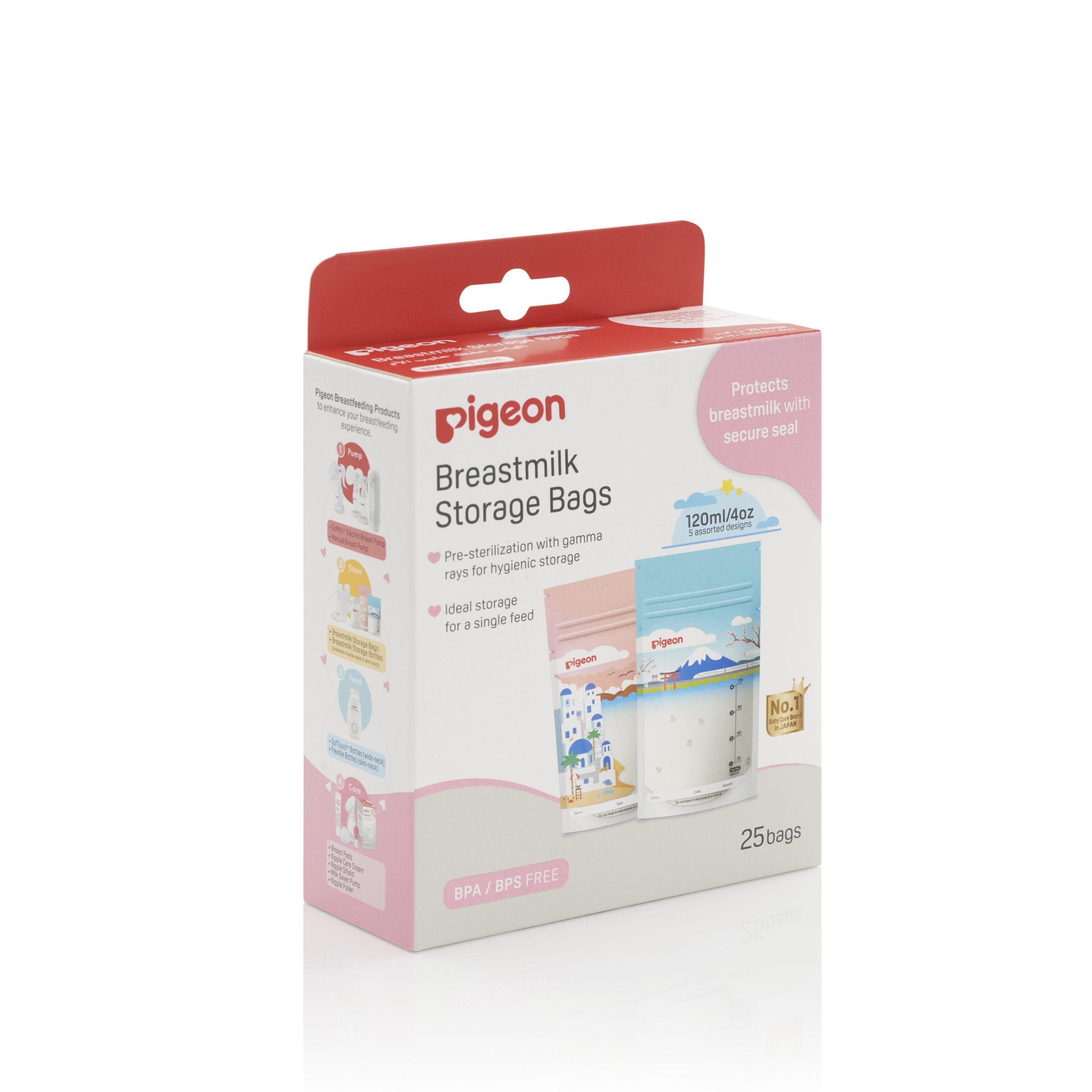 Pigeon Breastmilk Storage Bags Holidays 120ml (25 Bags/Box)