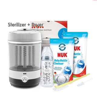 Buy silver NUK 2 in 1 Sterilizer & Dryer + Bottle Cleanser 750ml x2 Bundle Set (Promo)