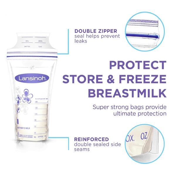 Lansinoh Breastmilk Storage Bags 6oz/180ml (50x2=100Bags/50x4=200bags)