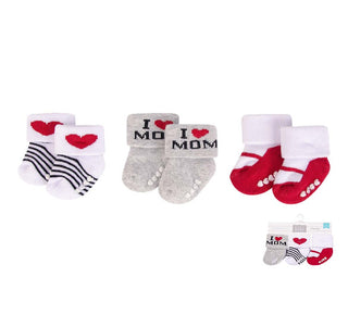 Buy i-love-mom-grey Hudson Baby 3pcs Terry Socks With Non-Skid (0-6M)