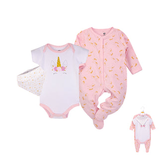 Buy gold-pink-unicorn Hudson Baby 3pcs Layette Set