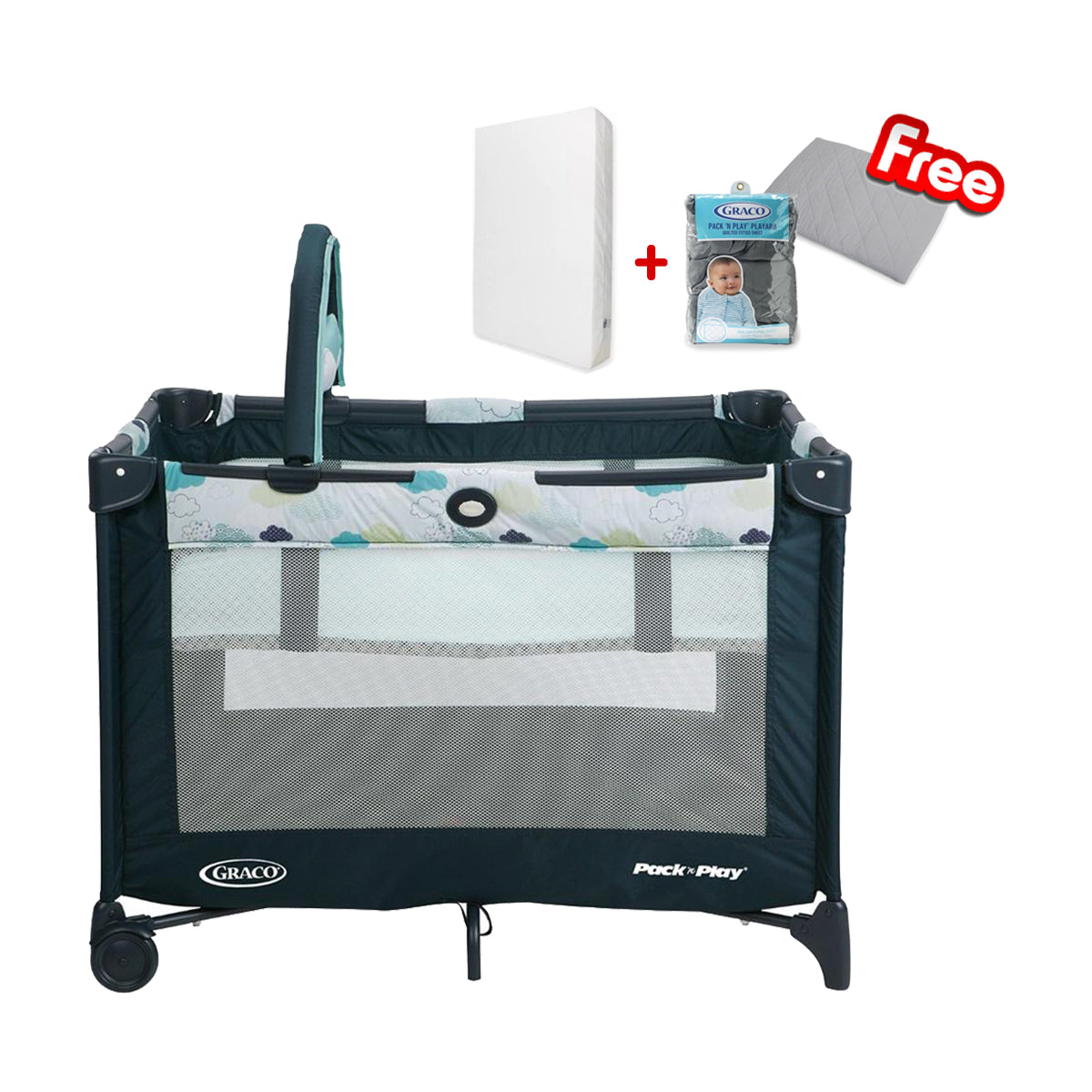 Graco Pack 'n' Play On The Go Playard With Bassinet Stratus