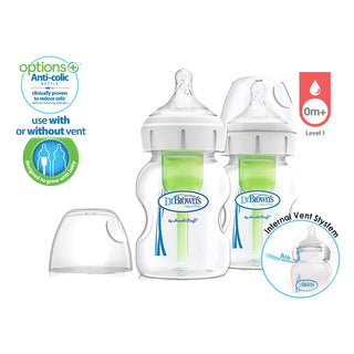 Buy twin-pack-white Dr Brown's PP Wide-Neck Options+ Baby Bottle Collection (150ml/270ml)
