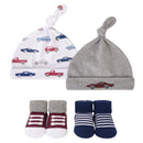 Hudson Baby 2pcs Knot Hat & 2 Pcs Socks Gift Set-1