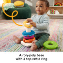 Fisher-Price Sensory Rock-A-Stack Roly-Poly Stacking Toy With Fine Motor Activities For Babies-4