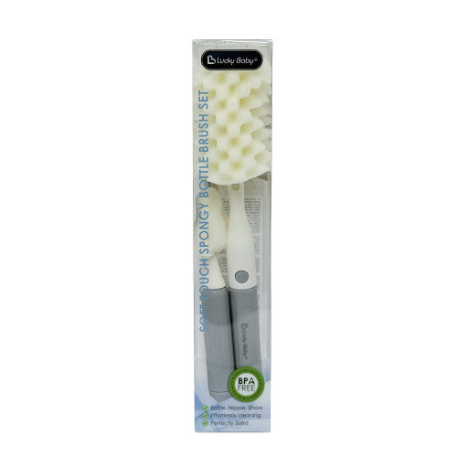 Lucky Baby Swoosh Spongy Bottle Brush With Removable Teat Cleaner
