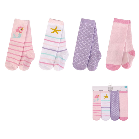 Hudson Baby Baby High Socks 4pcs (0-6m/6-12m/12-24m)