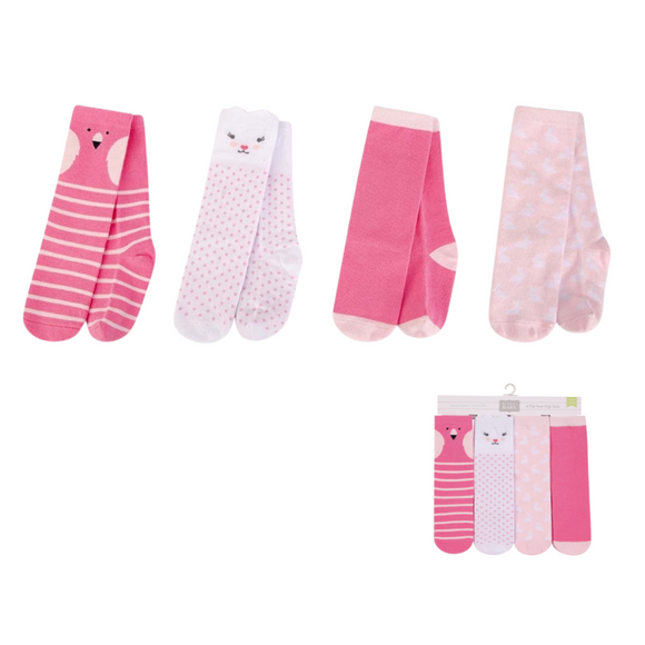 Hudson Baby Baby High Socks 4pcs (0-6m/6-12m/12-24m)