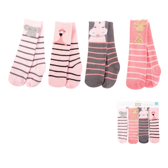 Hudson Baby Baby High Socks 4pcs (0-6m/6-12m/12-24m)