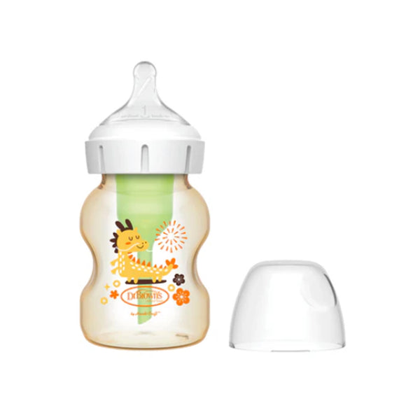 Dr Brown's Options+ Wide Neck PPSU Bottle w/L2 Nipple (Dragon) 150ml/270ml