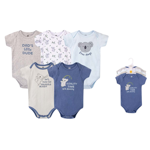 Hudson Baby 5pcs Bodysuit Short Sleeve Set (0-3m/3-6m/6-9m/9-12m)