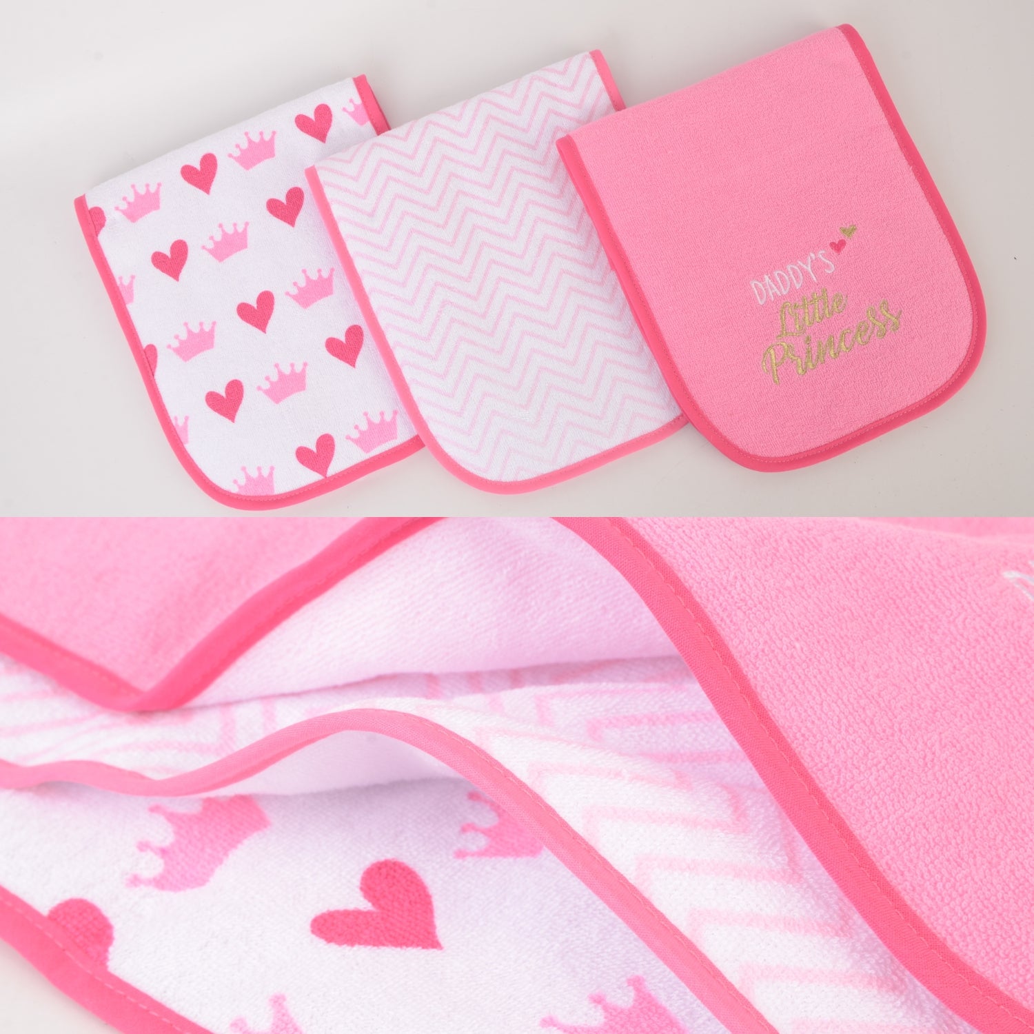 Hudson Baby 3pcs Knit Terry Polyfill Burp Cloth
