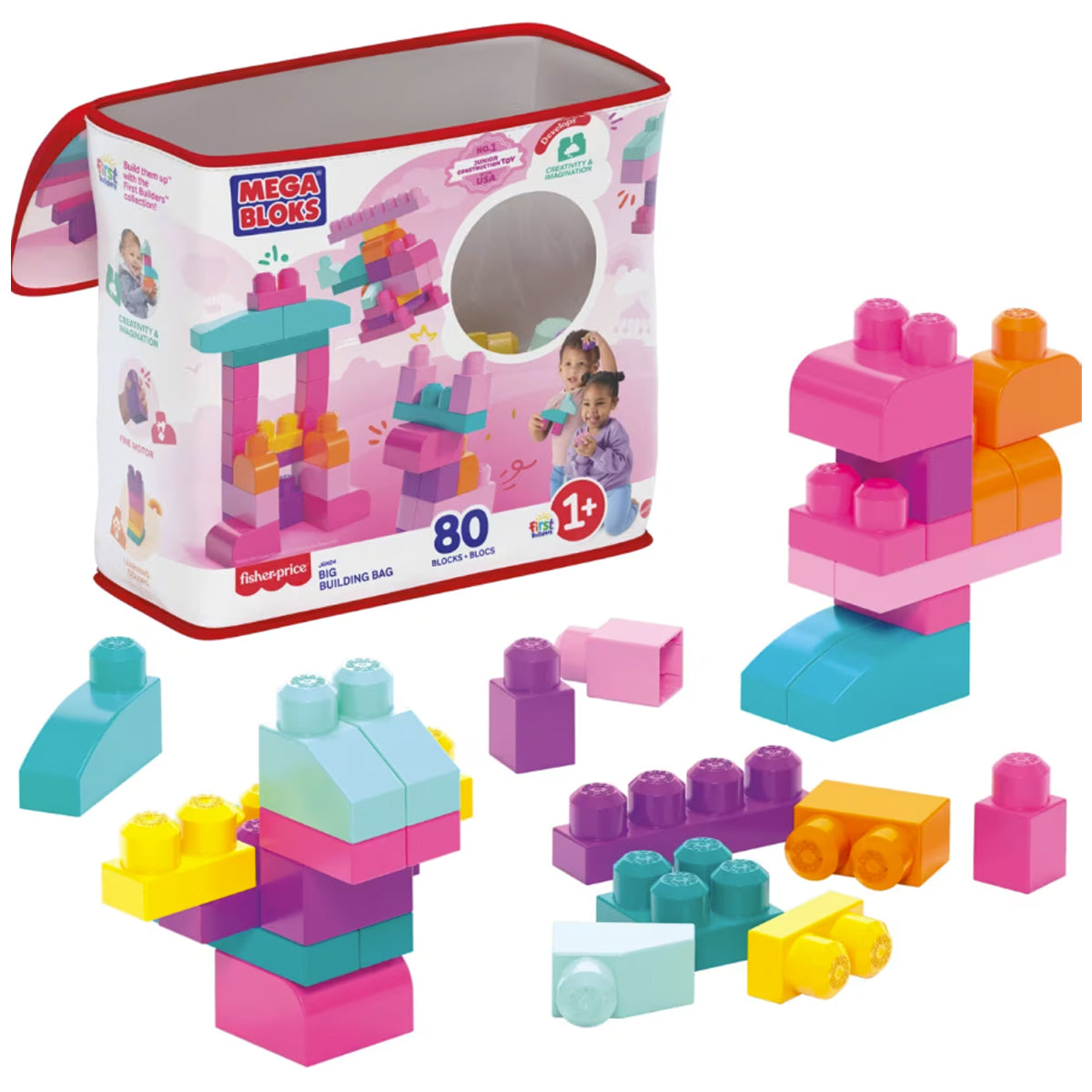 Fisher Price Mega Bloks - Big Building Bag 80pcs