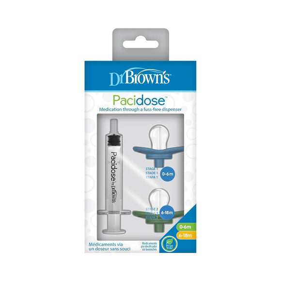 Dr Brown's Pacidose Liquid Medicine Dispenser Combo Pack (2 Pacifiers, 1 Syringe)
