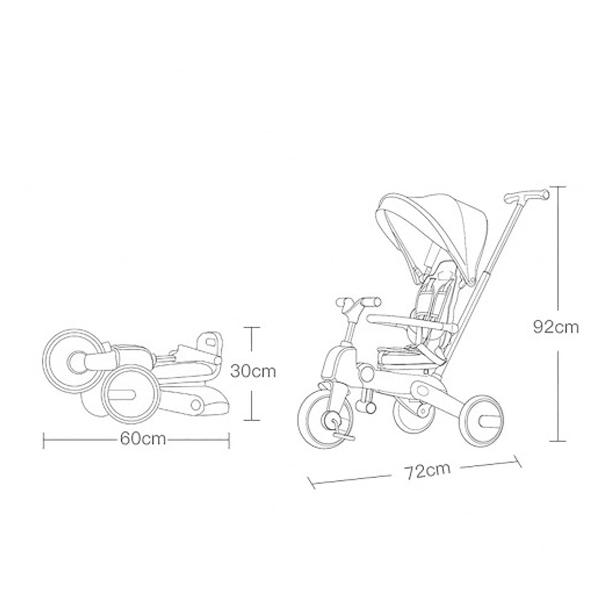 Lucky Baby 7 In 1 Trike Easy Foldable Tricycle