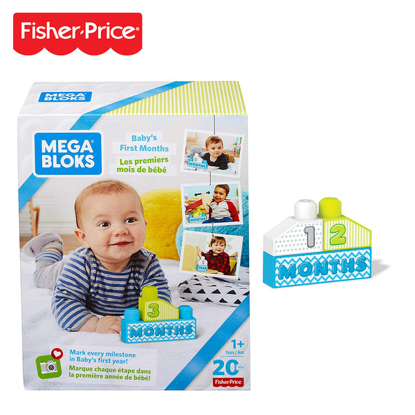 Fisher Price Mega Baby's First Months Blocks Assortment (20pcs) - Blue