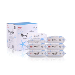 Pigeon Embossed Baby Wipes 100% Pure Water 70s 6in1 (Extra Soft & Thick)