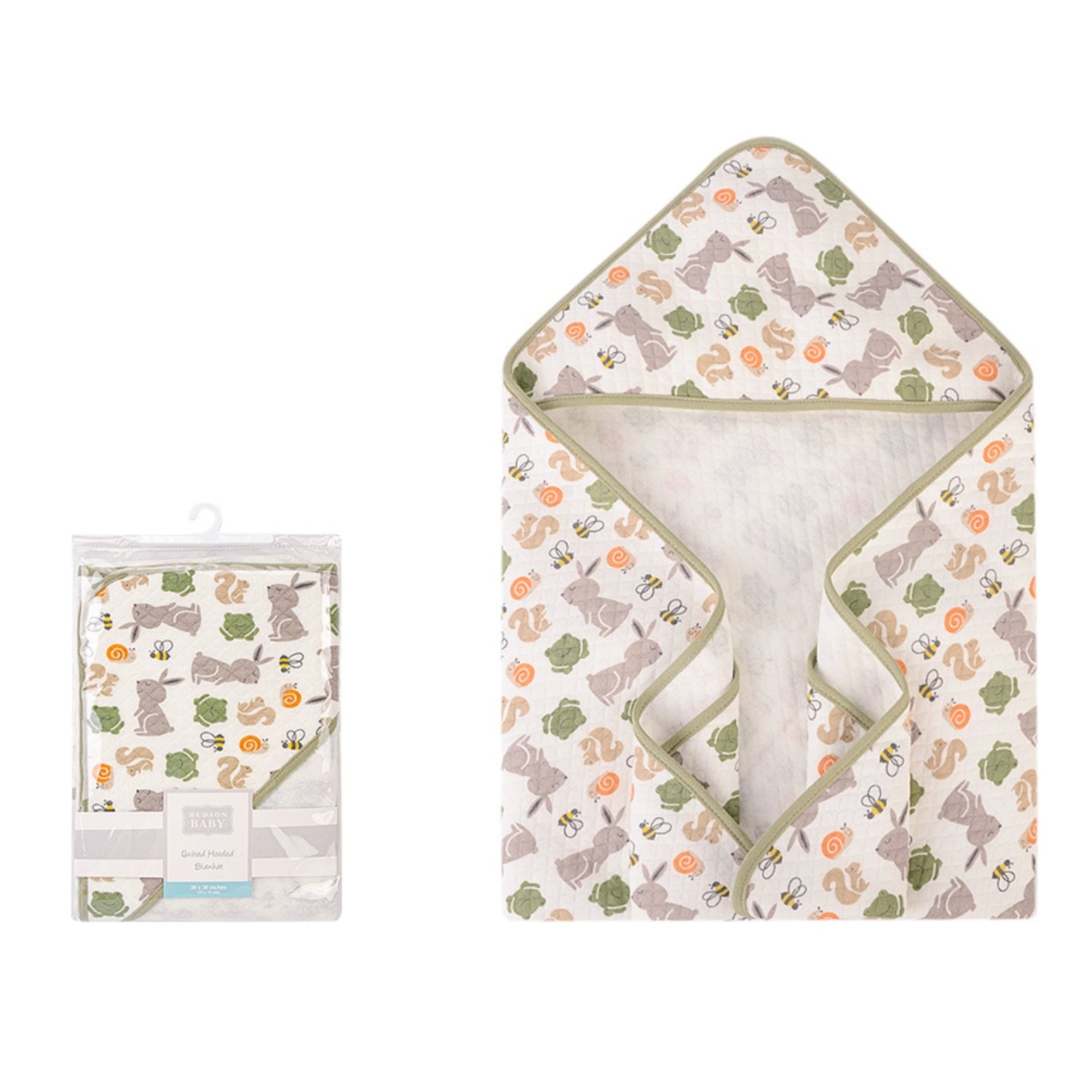 Hudson Baby Quilted Blanket With Hooded - 0
