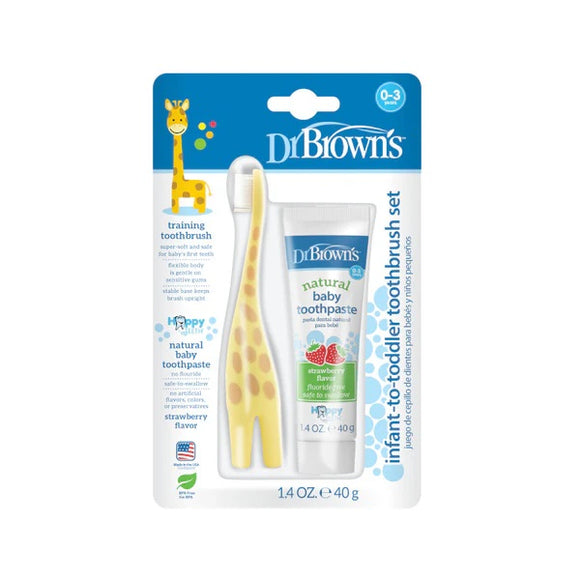 Dr Brown's Infant-To-Toddler Toothbrush And Toothpaste Set