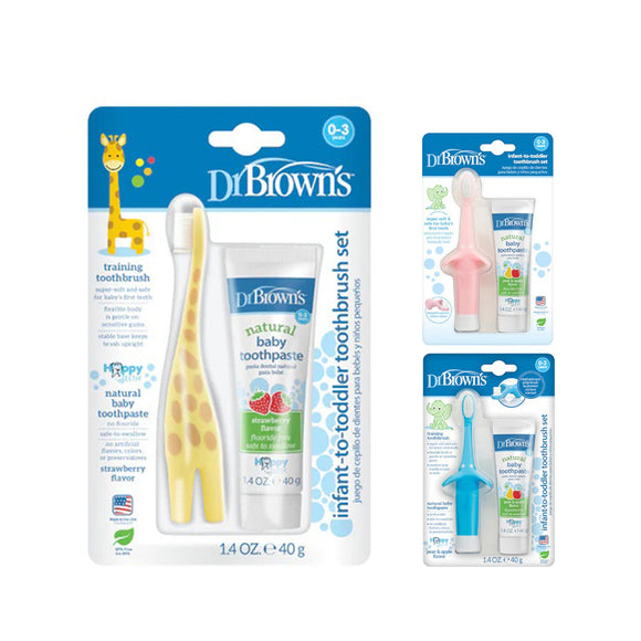 Dr Brown's Infant-To-Toddler Toothbrush And Toothpaste Set