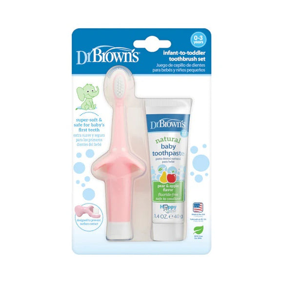 Dr Brown's Infant-To-Toddler Toothbrush And Toothpaste Set