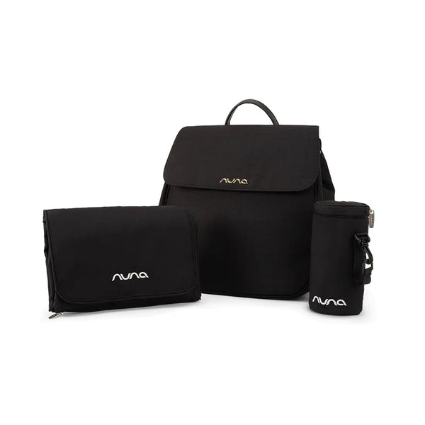 Nuna Diaper Bag With Pad & Bottle - Caviar