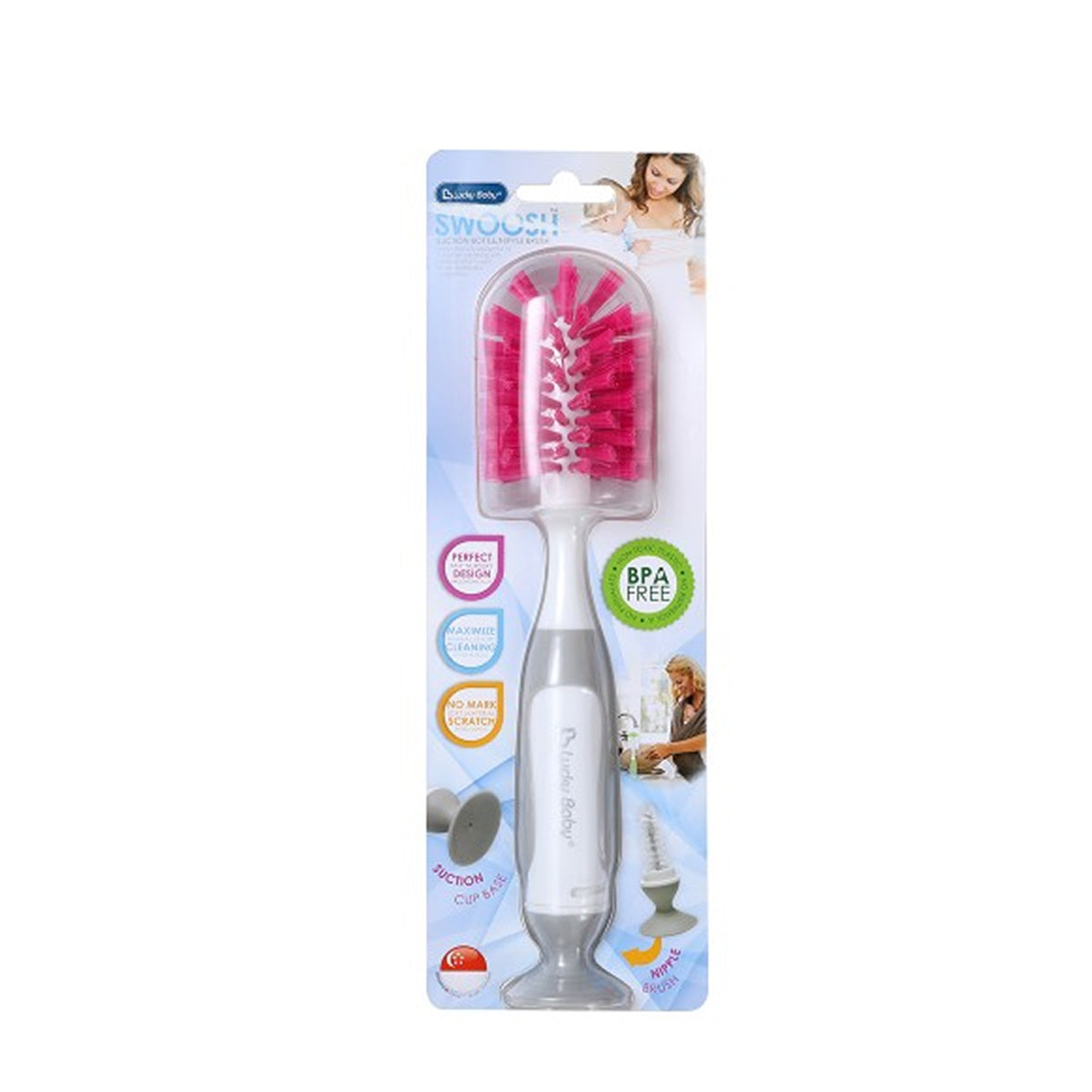 Lucky Baby Swoosh Suction Bottle/Nipple Brush