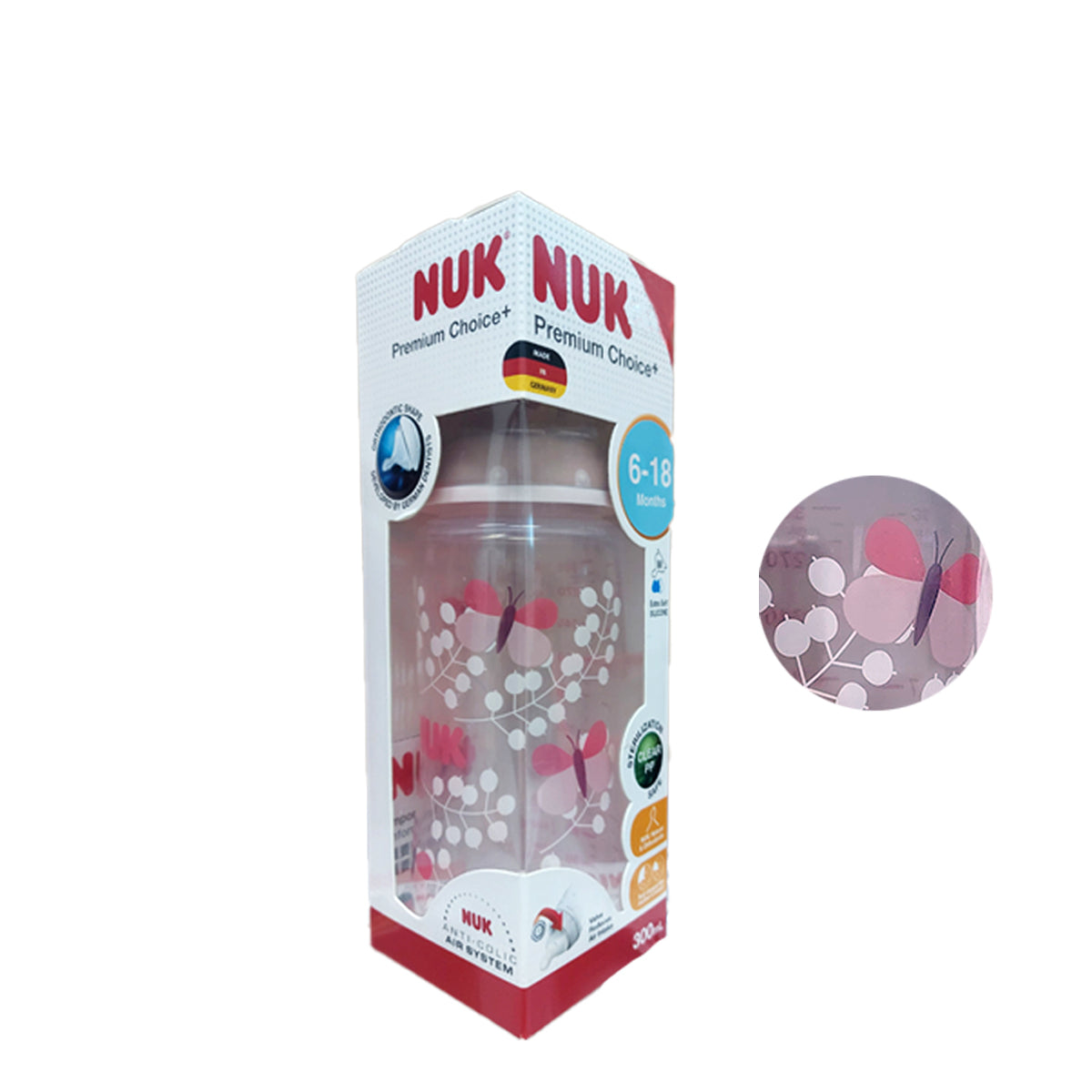 Nuk Premium Choice 300ml PP Bottle Silicone S2 M