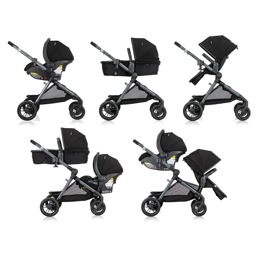 Evenflo Pivot Xpand Travel System W/Litemax Infant Car Seat - Ayrshire Black
