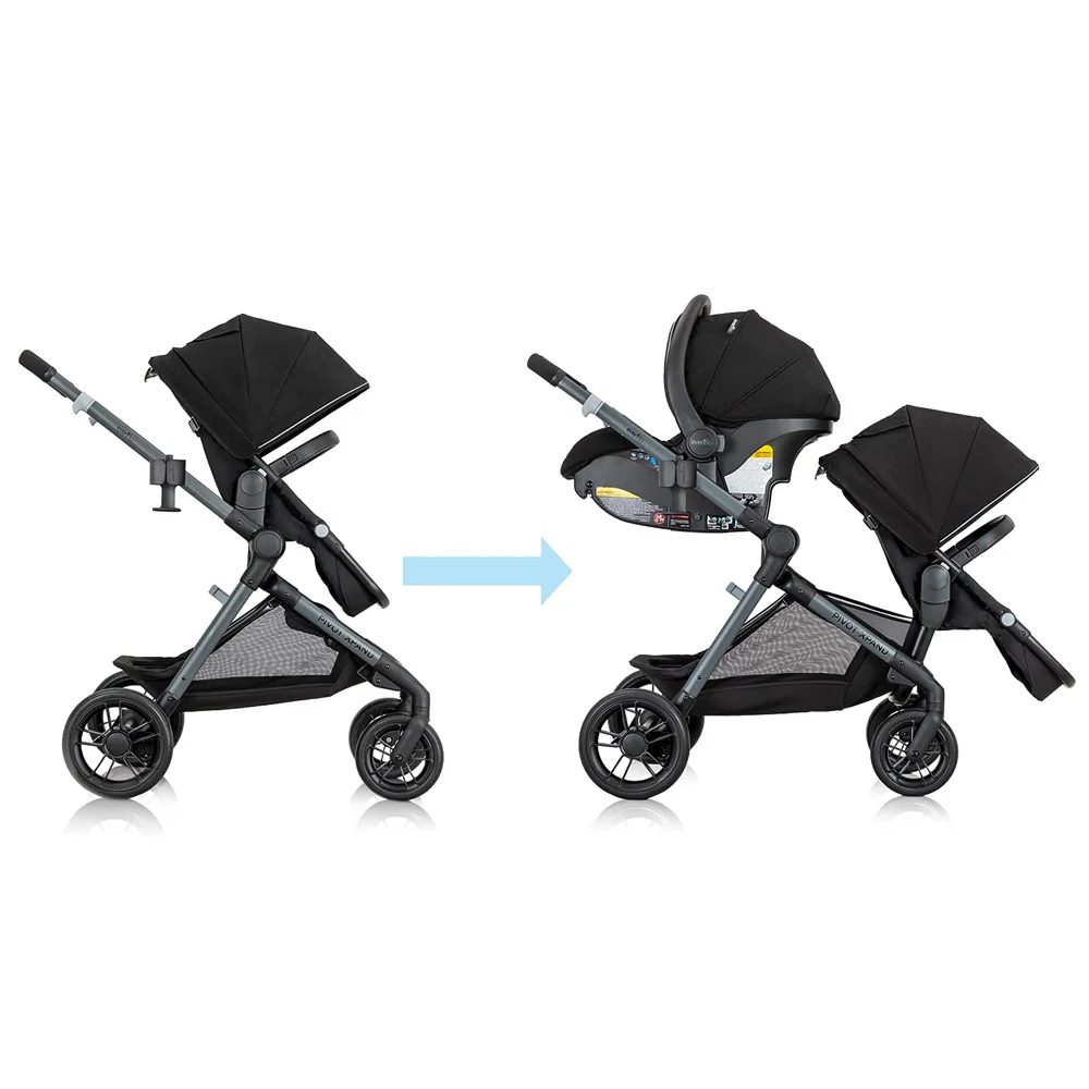 Evenflo Pivot Xpand Travel System W/Litemax Infant Car Seat - Ayrshire Black