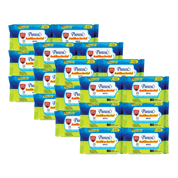 Pureen Antibacterial Wipes 3x80's