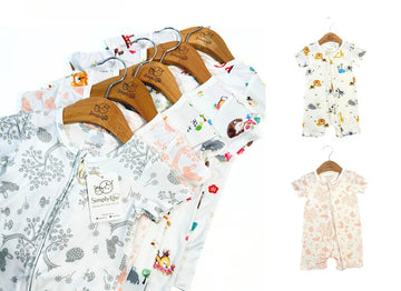 Simply Life Baby Bamboo Short sleeved Shortall (Zipper)