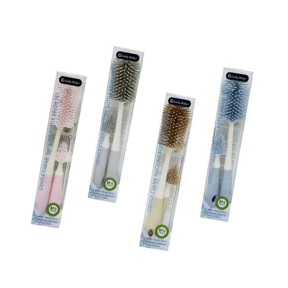 Lucky Baby Gentle Clean Silicone Bottle Brush Set