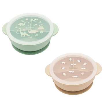 COMBI Silicone Learning Suction Bowl + Lid Tableware Separate