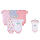 Hudson Baby 5pcs Bodysuit Short Sleeve Set (0-3m/3-6m/6-9m/9-12m)-12