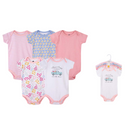 Hudson Baby 5pcs Bodysuit Short Sleeve Set (0-3m/3-6m/6-9m/9-12m)