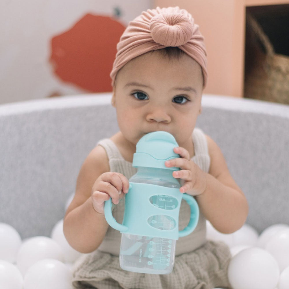 Dr Brown’s  9 oz/270 mL PP Wide-Neck Sippy Straw Bottle with Silicone Handles