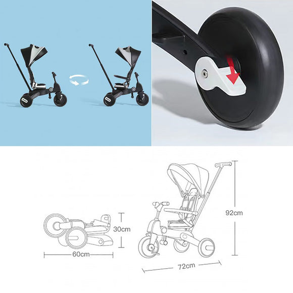 Playkids 7 In 1 Trike Easy Foldable Tricycle