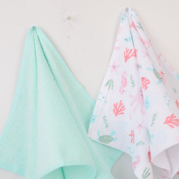 Hudson Baby 2Pcs Bamboo Washcloth (Woven Terry）