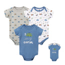 Hudson Baby 3pcs Bodysuit Short Sleeve Set (0-3m/3-6m/6-9m/9-12m)-33