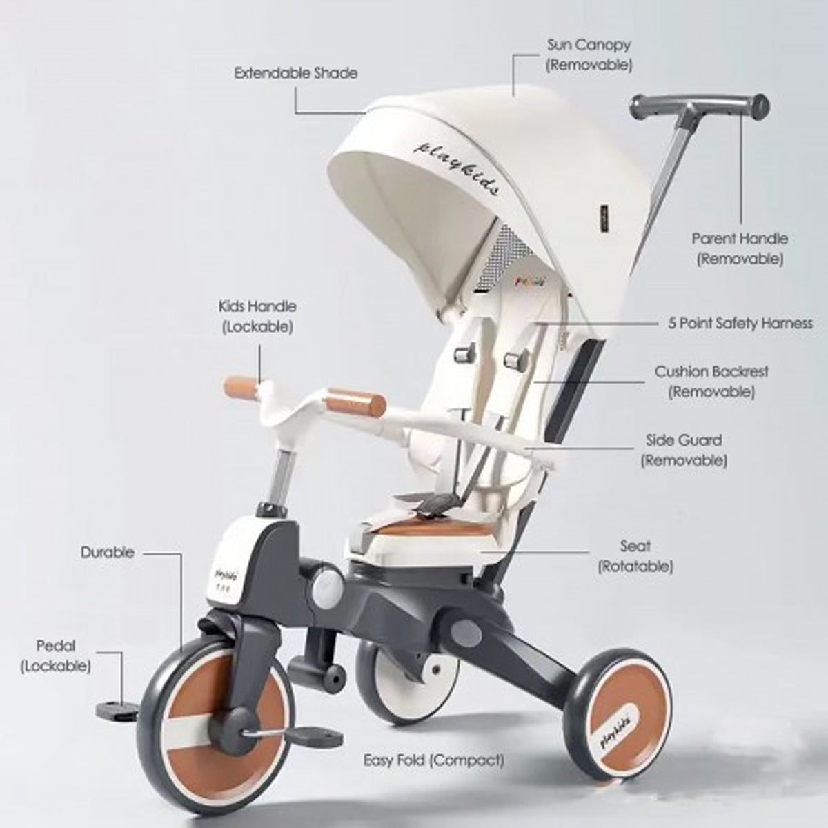 Lucky Baby 7 In 1 Trike Easy Foldable Tricycle