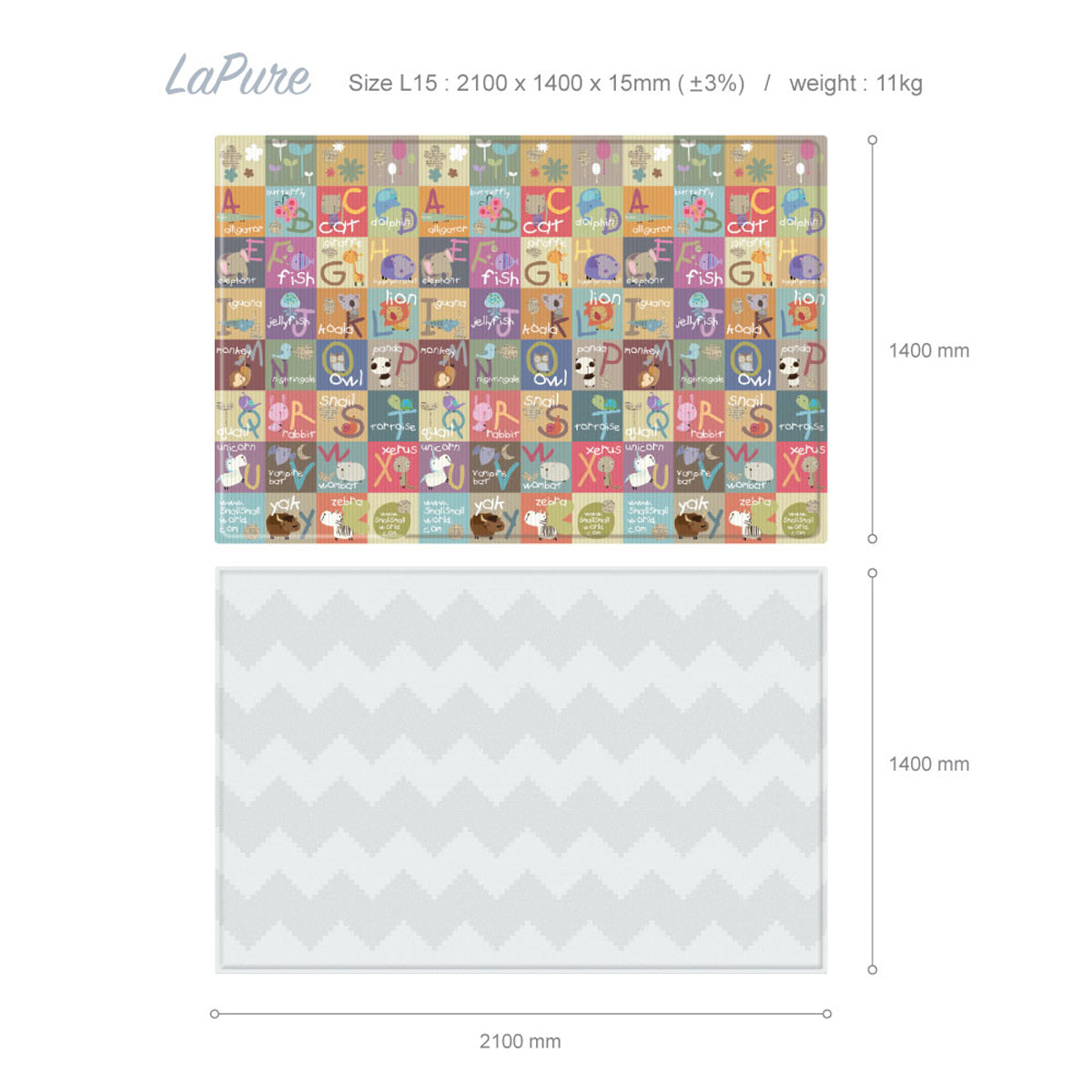 Parklon LaPure Playmat Animal (2100 x 1400 x 15mm) (L15)