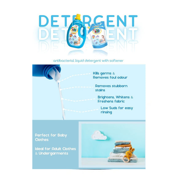 Pureen ABD Anti-Bacterial Baby Liquid Detergent 2000ml