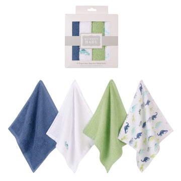Hudson Baby 4pcs Bamboo Washcloths (Woven Terry) - 0